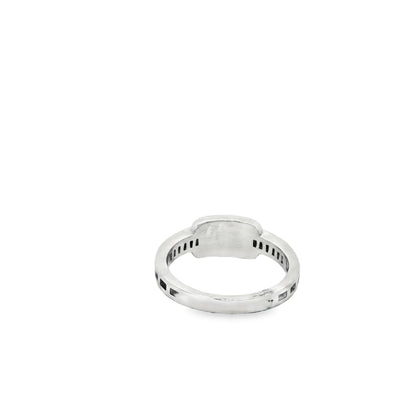 Mother of Pearl Baguette Halo Ring