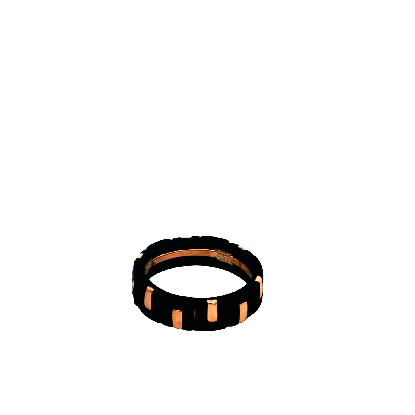Obsidian Edge Gold Accent Ring