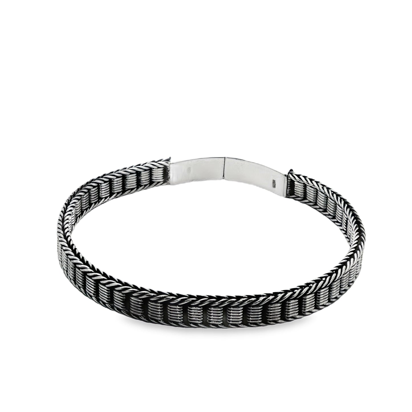 Urban Grid Oxidized Bracelet