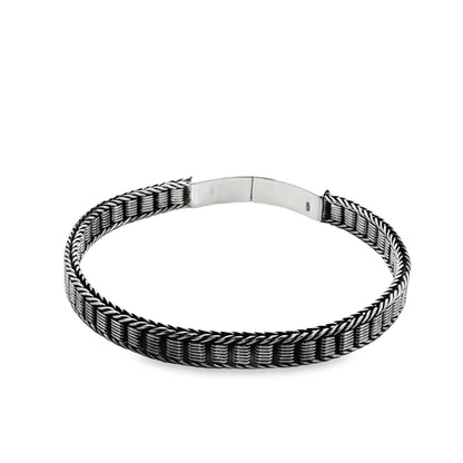 Urban Grid Oxidized Bracelet