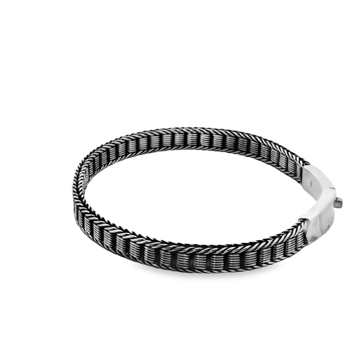 Urban Grid Oxidized Bracelet