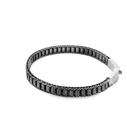 Urban Grid Oxidized Bracelet
