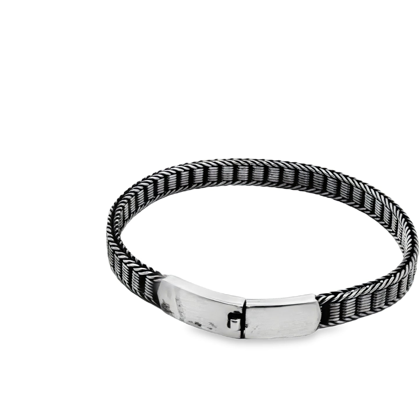 Urban Grid Oxidized Bracelet