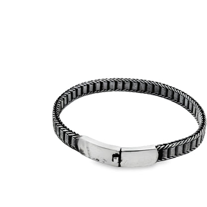Urban Grid Oxidized Bracelet