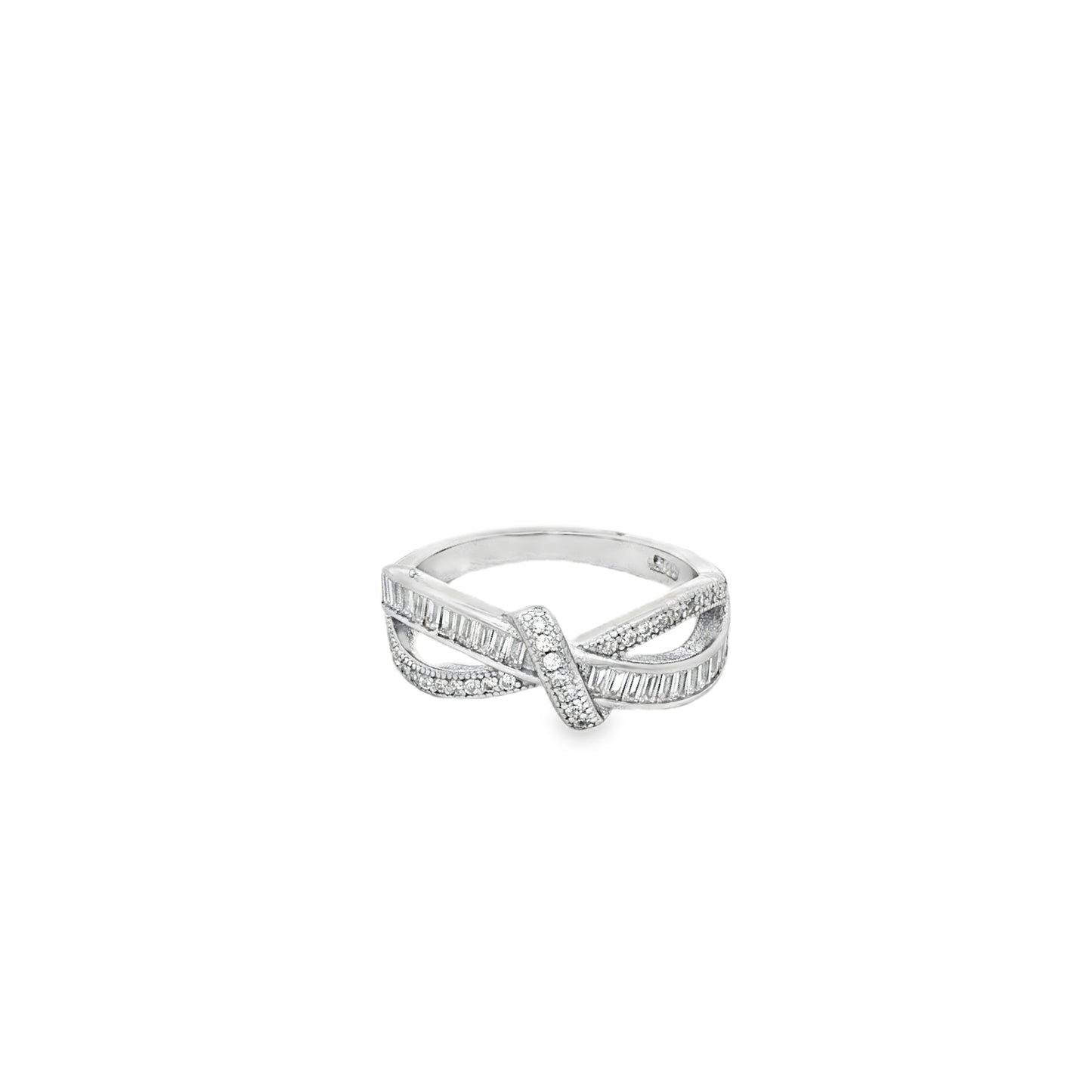 Crisscross Baguette Diamond Ring