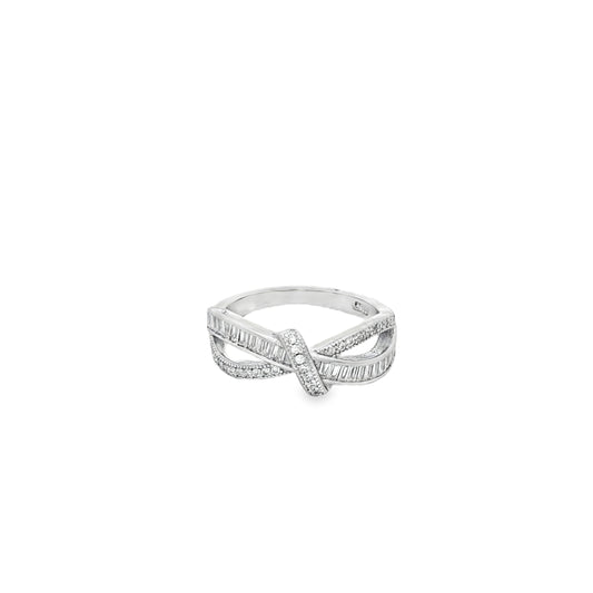 Crisscross Baguette Diamond Ring