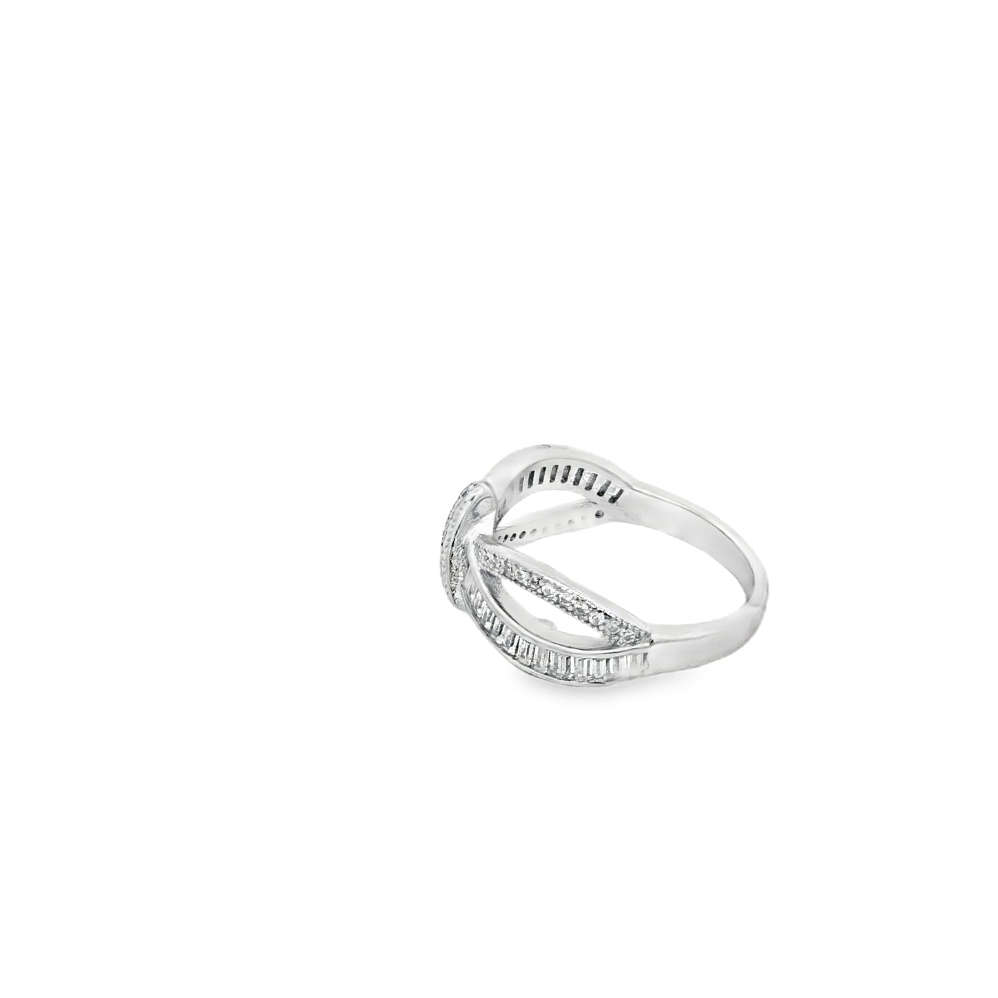 Crisscross Baguette Diamond Ring