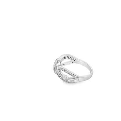 Crisscross Baguette Diamond Ring