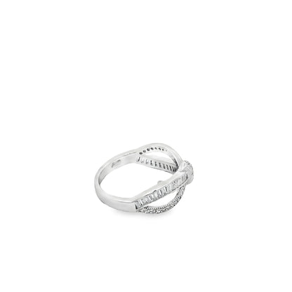 Crisscross Baguette Diamond Ring