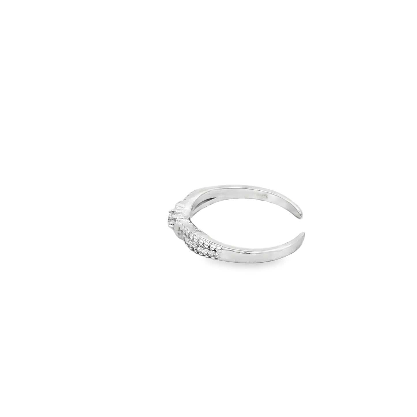 Sparkling Bow Open Ring