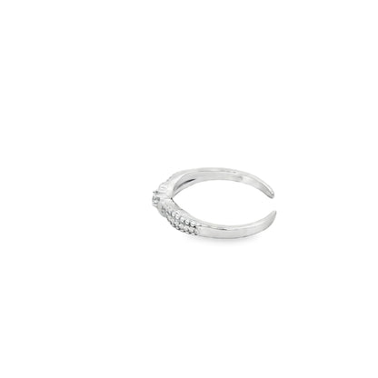 Sparkling Bow Open Ring