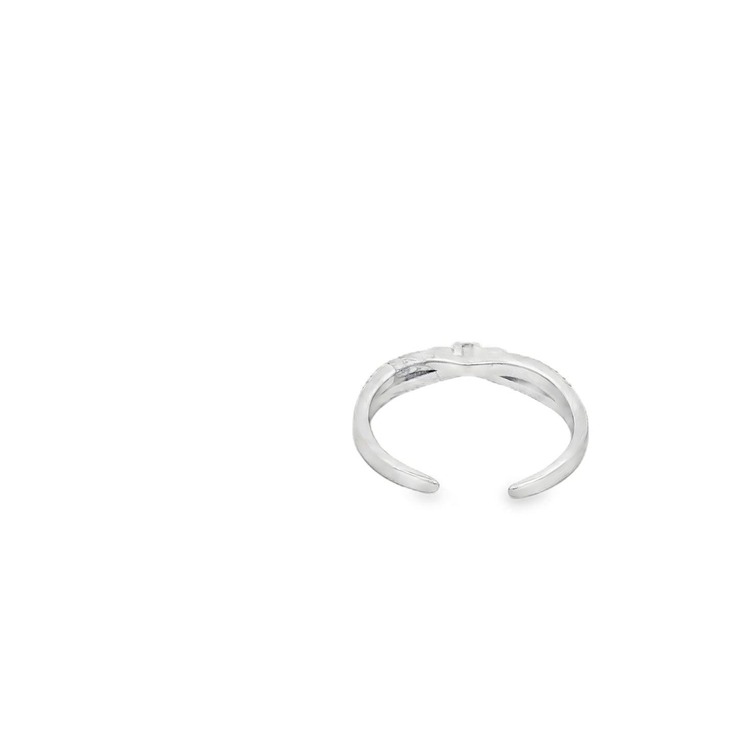Sparkling Bow Open Ring