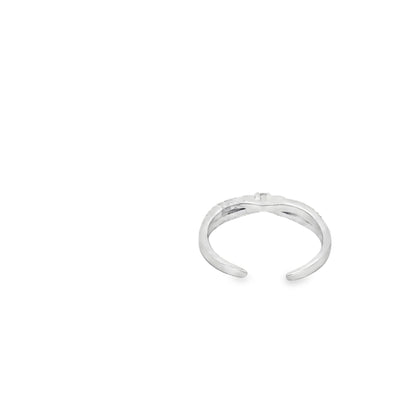 Sparkling Bow Open Ring
