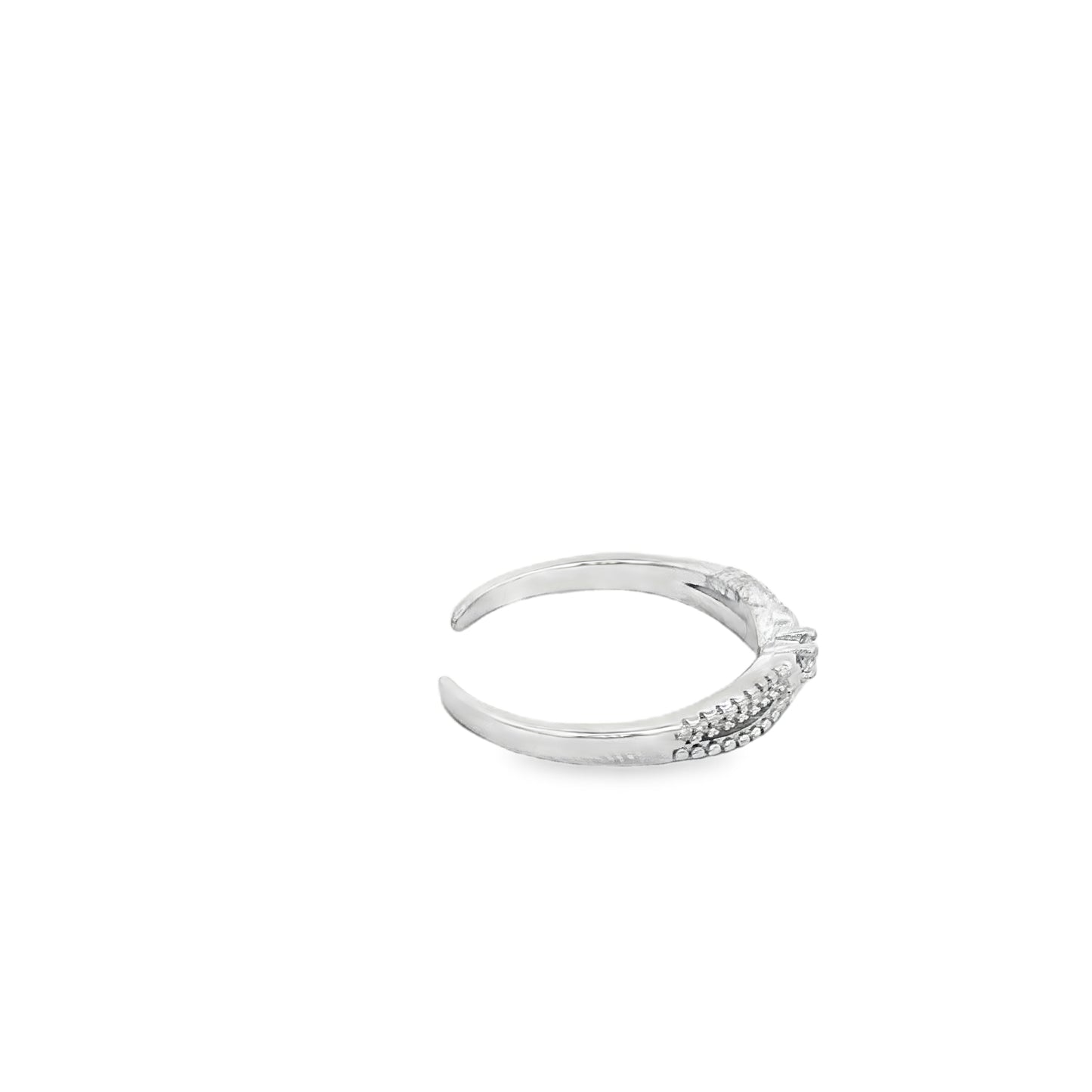 Sparkling Bow Open Ring