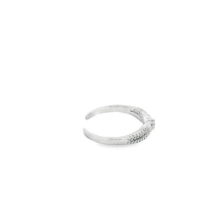 Sparkling Bow Open Ring