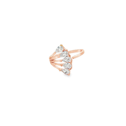 Radiant Pear Cascade Ring