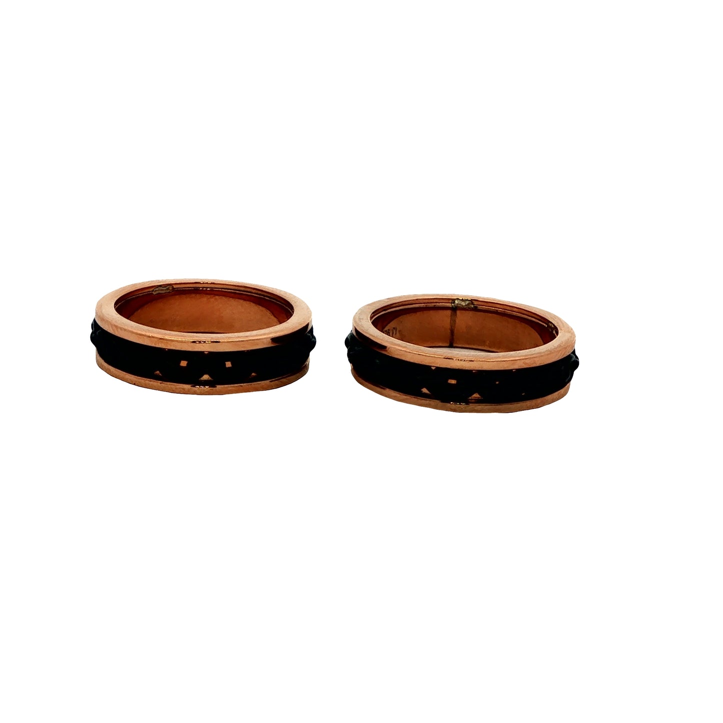 Rose Gold & Black Classic Couple Rings 925 silver