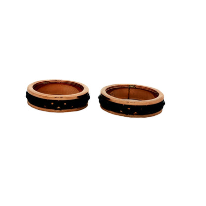 Rose Gold & Black Classic Couple Rings 925 silver