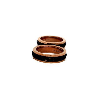 Rose Gold & Black Classic Couple Rings 925 silver