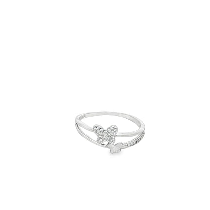 Butterfly Charm Split Band Ring