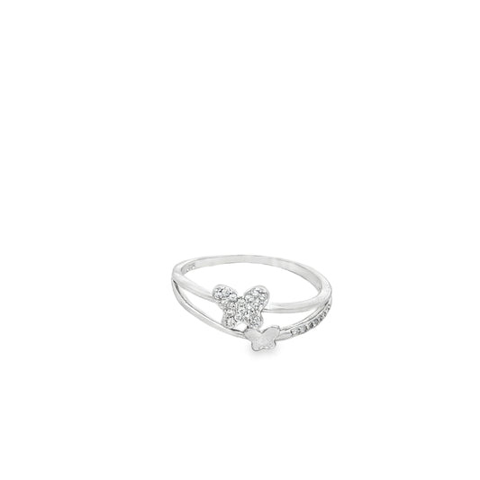 Butterfly Charm Split Band Ring