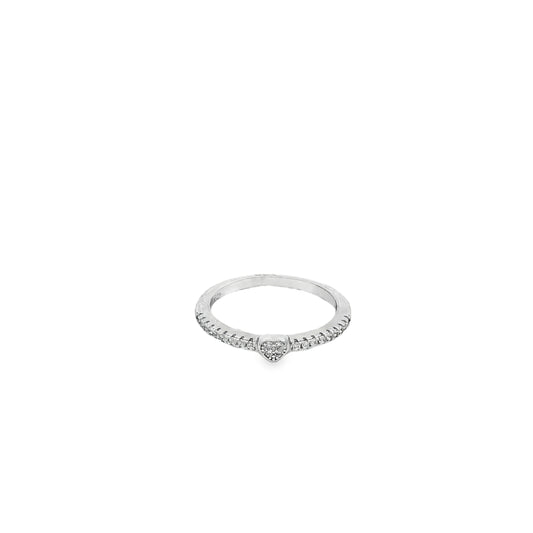 Tiny Heart Pavé Ring