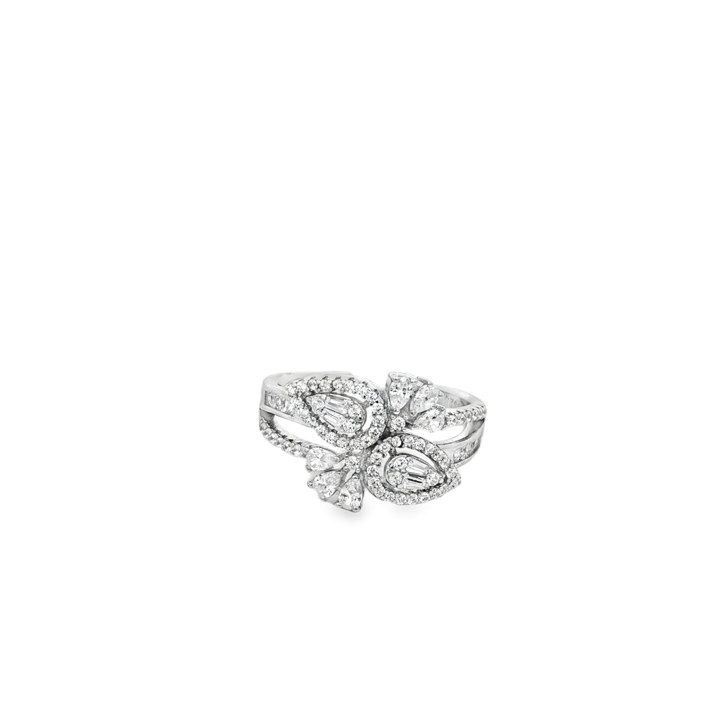 Floral Pear Cut Statement Ring