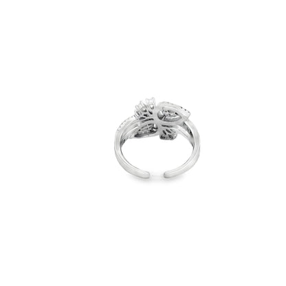 Floral Pear Cut Statement Ring