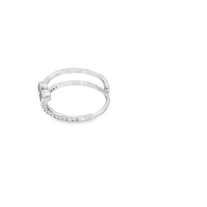 Emerald Clover Charm Ring