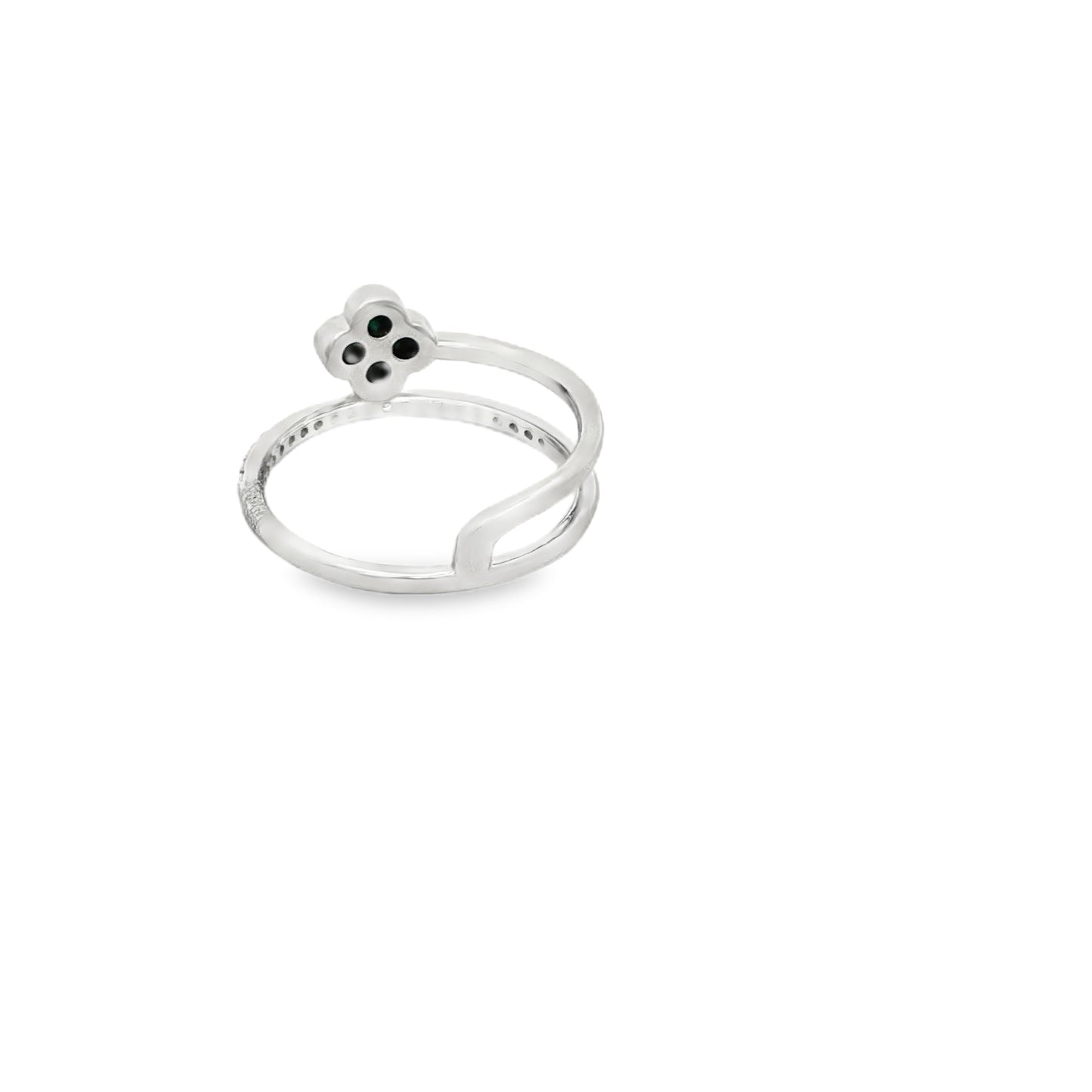 Emerald Clover Charm Ring