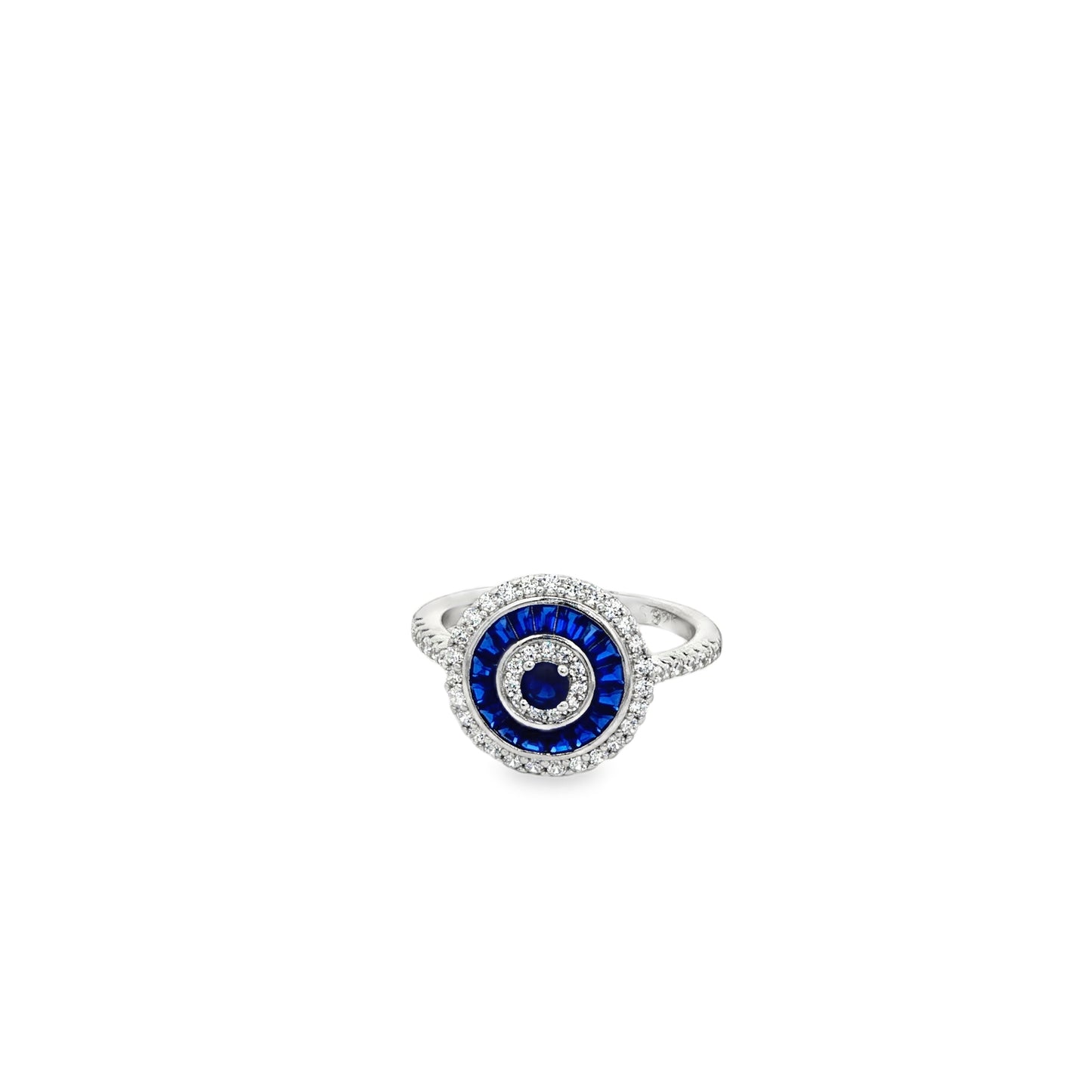 Royal Blue Halo Circle Ring