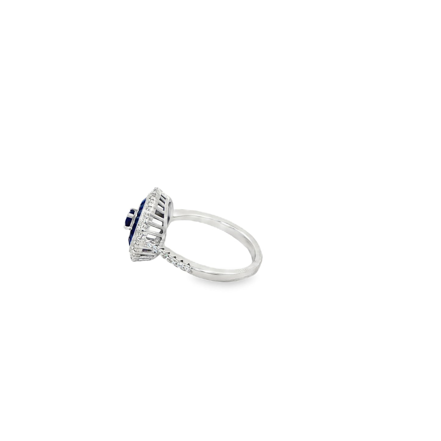 Royal Blue Halo Circle Ring