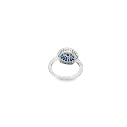Royal Blue Halo Circle Ring
