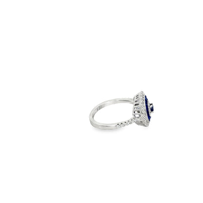 Royal Blue Halo Circle Ring