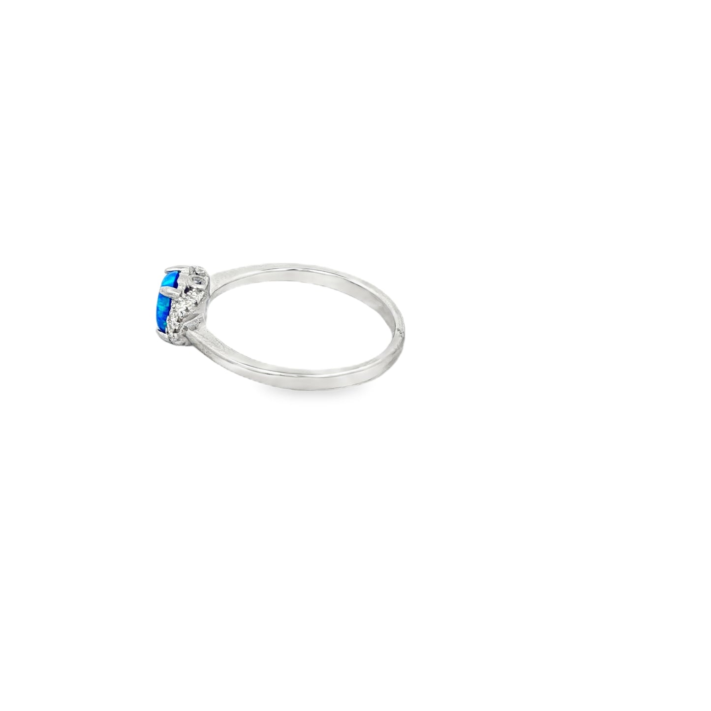 Blue Opal Solitaire Ring