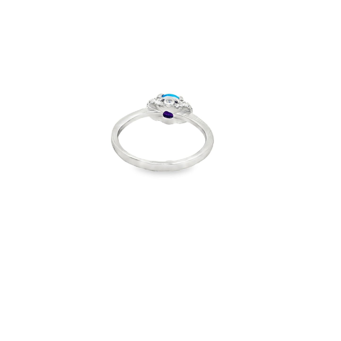 Blue Opal Solitaire Ring