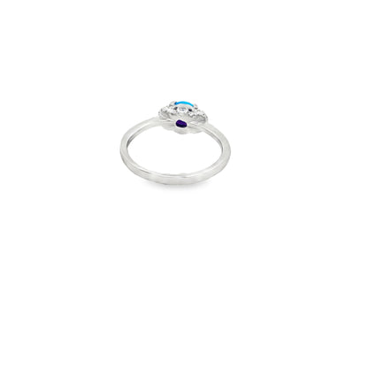 Blue Opal Solitaire Ring