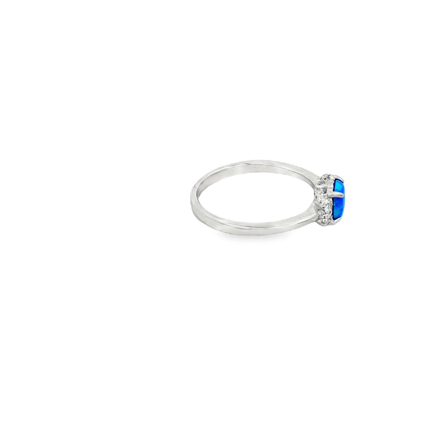 Blue Opal Solitaire Ring