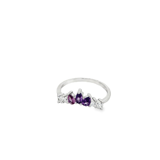 Amethyst Grace Trio Ring