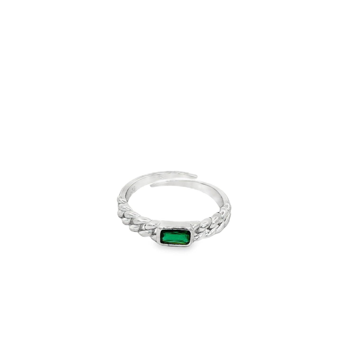 Emerald Twist Adjustable Ring