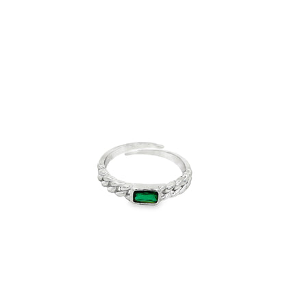 Emerald Twist Adjustable Ring