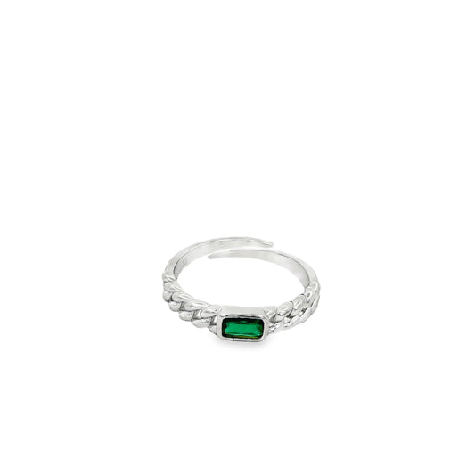Emerald Twist Adjustable Ring