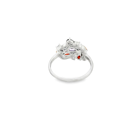 Multicolor Floral Cluster Ring
