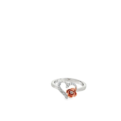 Rose Heart Charm Ring