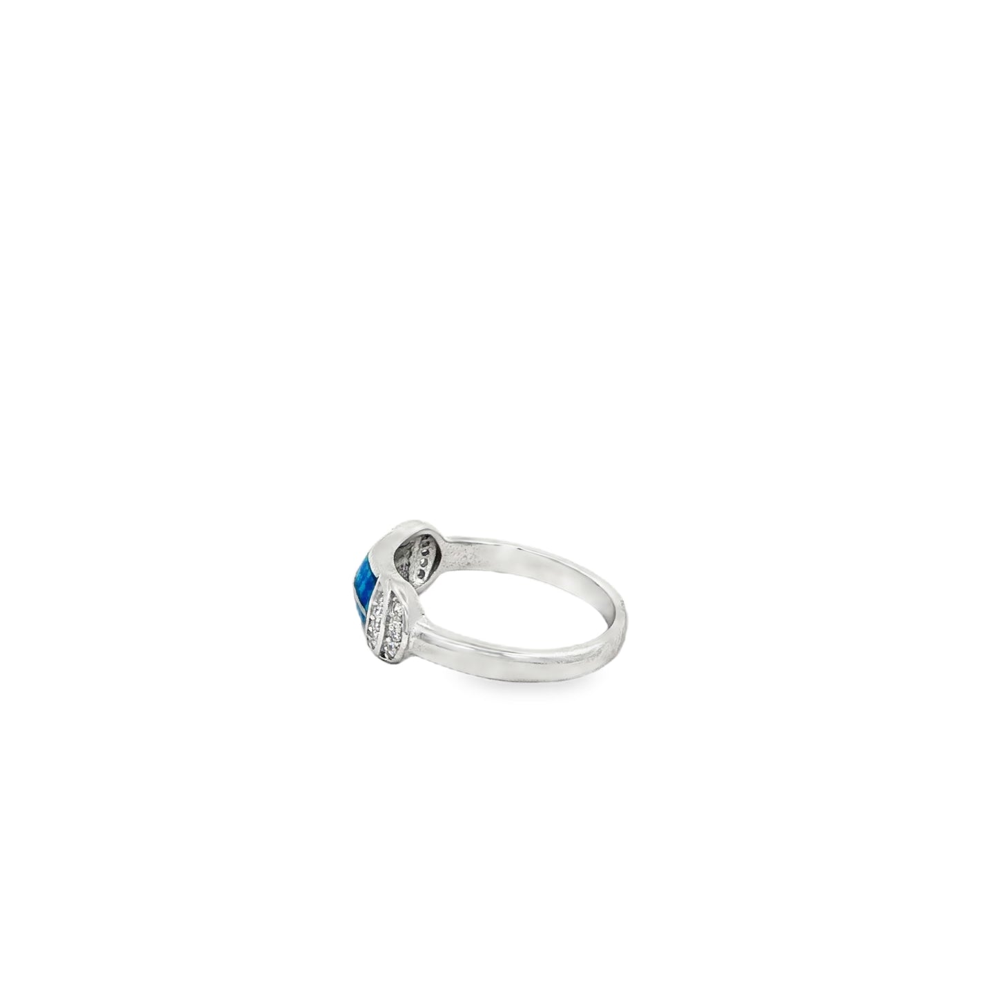 Blue Opal Inlay Designer Ring