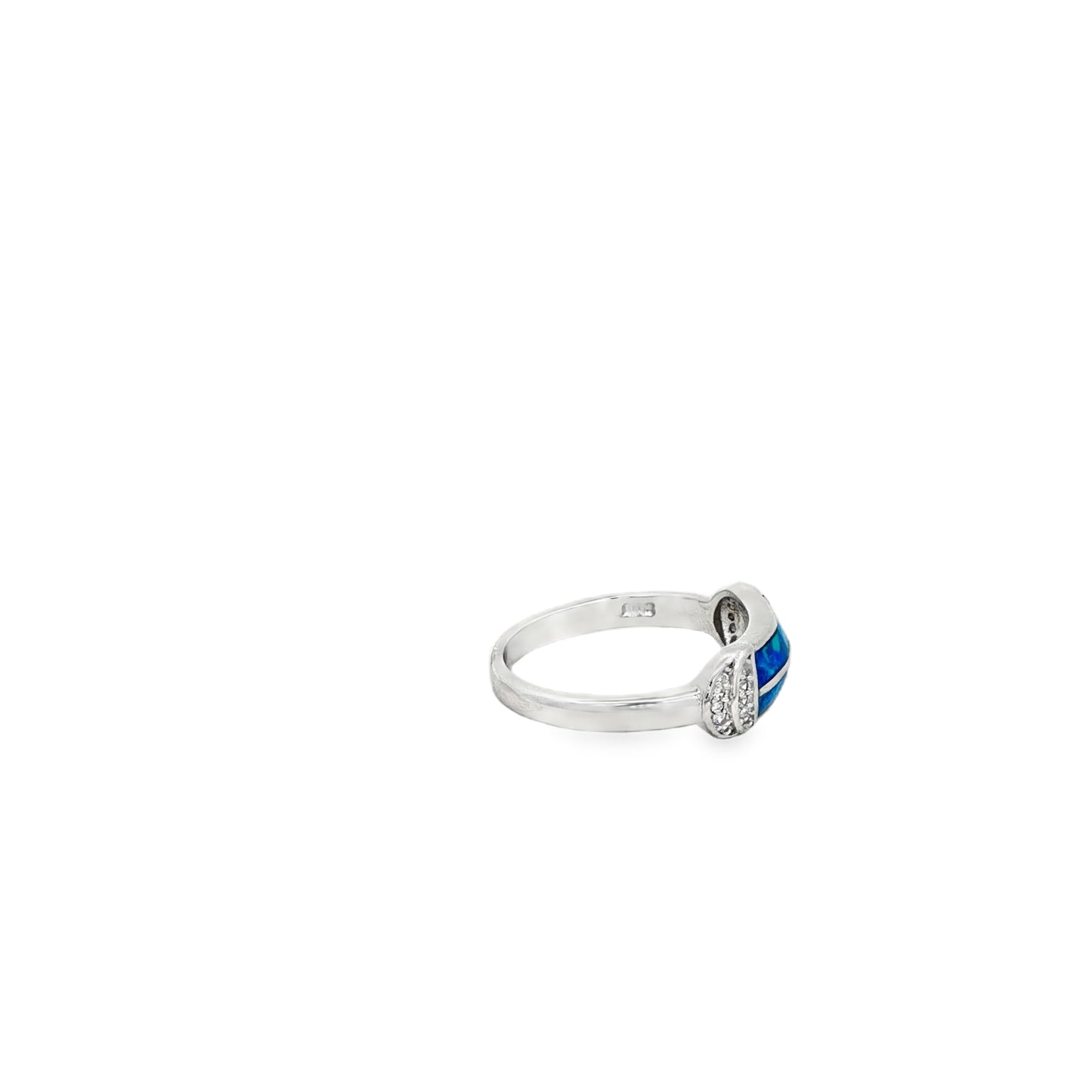 Blue Opal Inlay Designer Ring