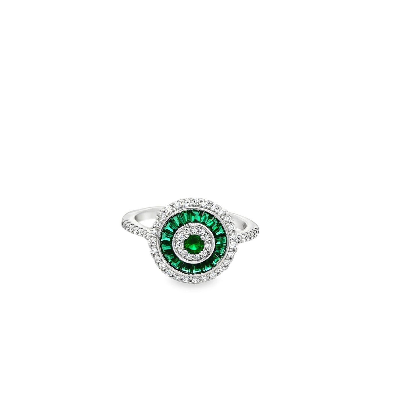 Emerald Halo Statement Ring