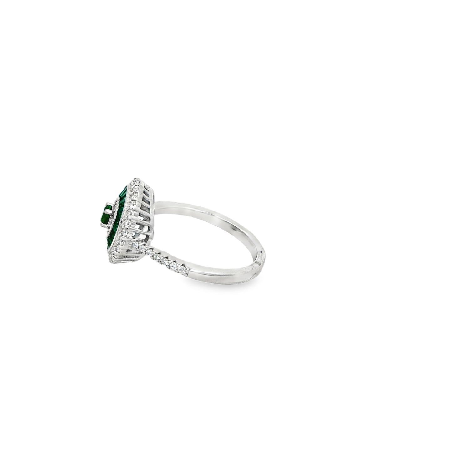 Emerald Halo Statement Ring