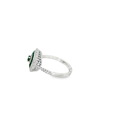 Emerald Halo Statement Ring