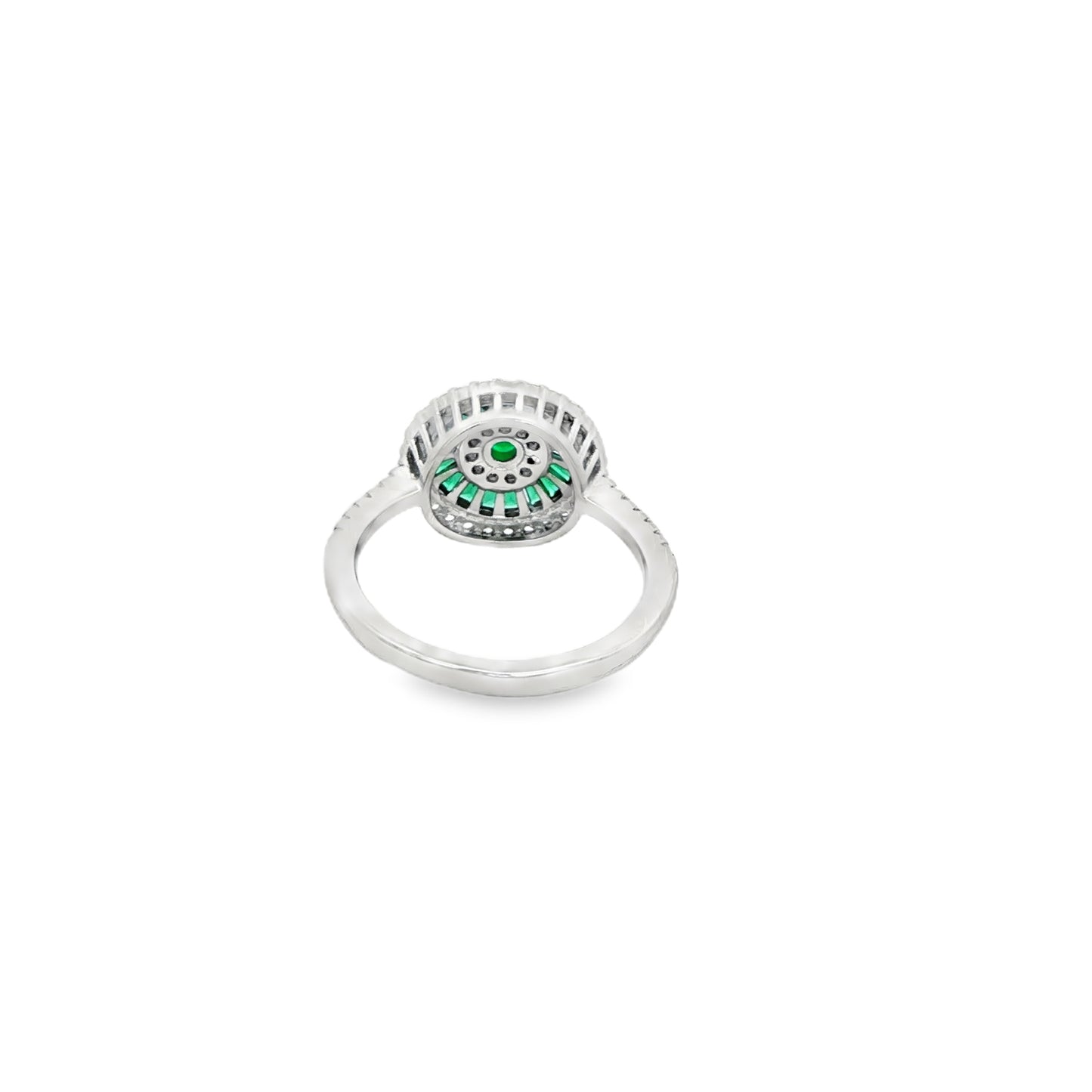 Emerald Halo Statement Ring